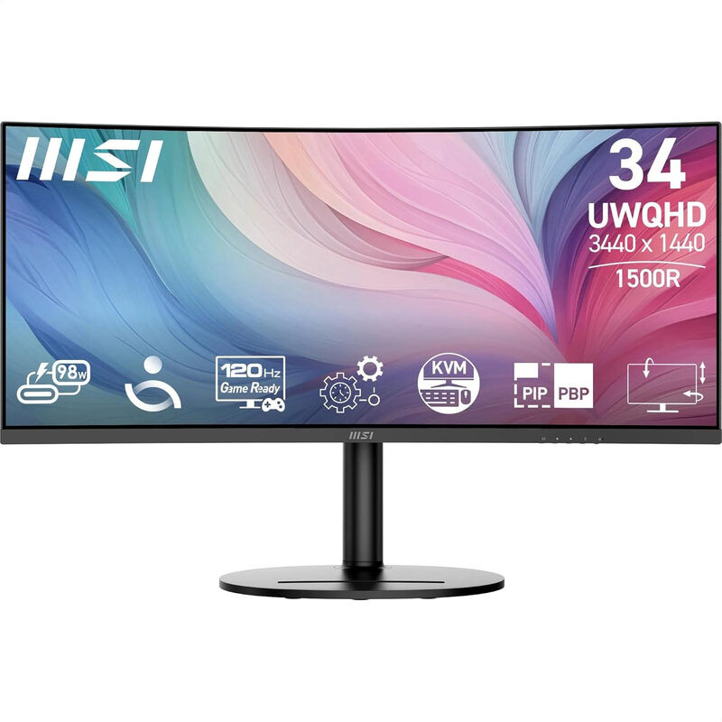 MSI Modern MD342CQP UltraWide Quad HD LCD Computermonitor 86,4 cm (34 inch) - Zwart