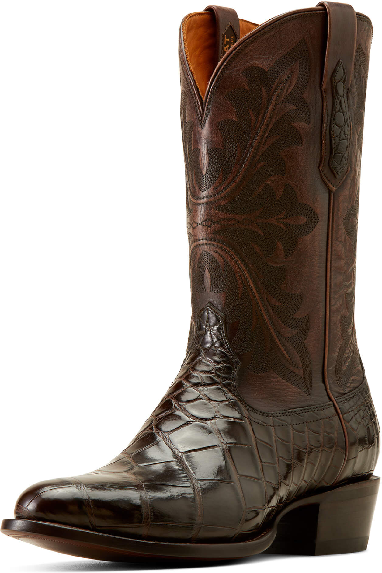 Men's Bench Made James Cowboy Boots in Hickory American Alligator, Size: 8 EE / Wide by Ariat