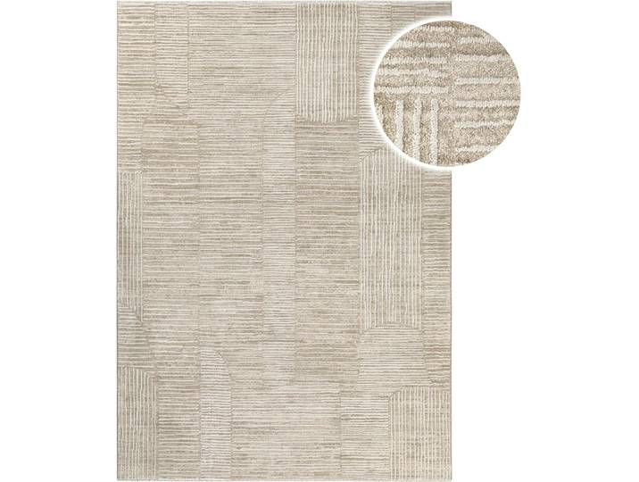 Teppich ESPRIT Raymond , beige (beige multi), B:160cm H:15mm L:230cm, Oberfläche: 100% Polyester, Teppiche, Teppich, Kurzflor, Streifendesign, Hoch-Tief-Effekt, waschbar, Jute-Rücken