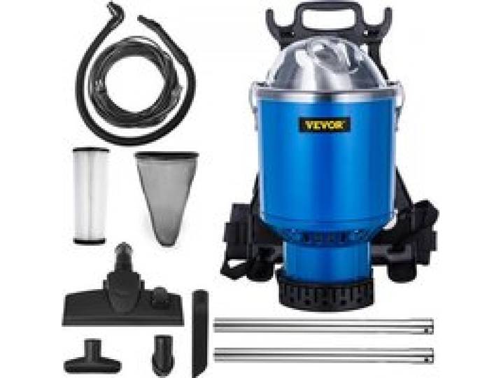 VEVOR Aspirateur Dorsal Professionnel 1000W Aspirateur Sac à Dos 4L Aspirateur 5 en 1 Silencieux Filtre HEPA Câble Électrique 18m 6,1kg Manche Télescopique pour Usage Commercial Domestique 33x33x58cm