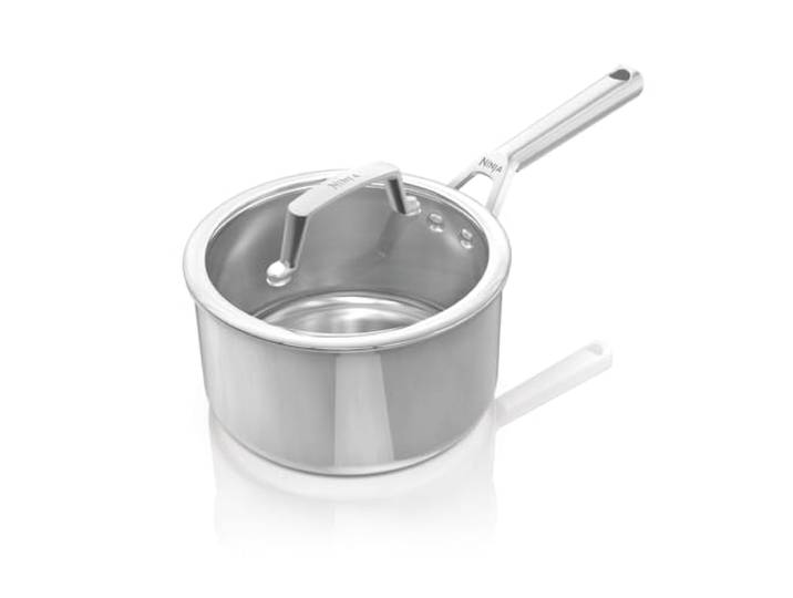 Ninja EverClad Casserole en acier inoxydable 18 cm avec couvercle Convient à tous les types de feux\, peut aller au four jusqu’à 300 °C\, Base induction intégrale - C90218EUI