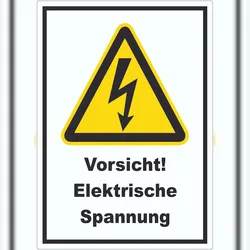 HB-Druck Vorsicht Elektrische Spannung Aufkleber A3 (297x420mm)