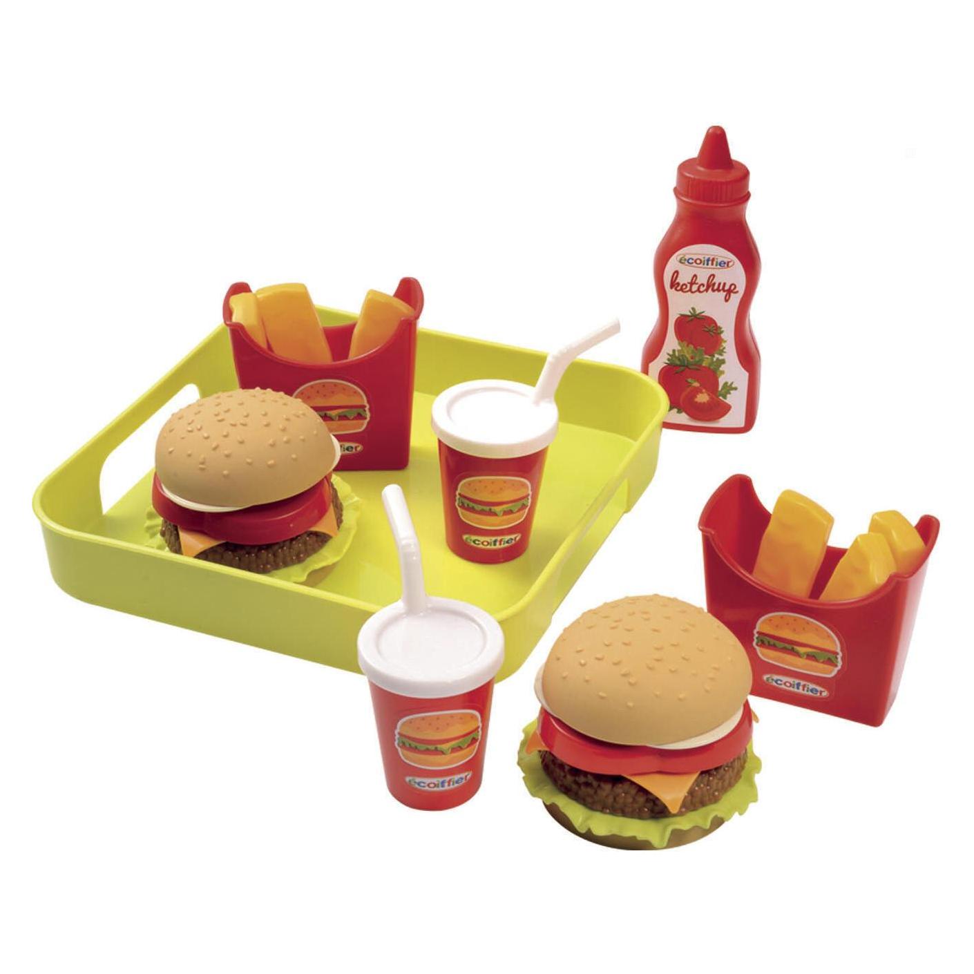 Ecoiffier Chef Hamburgerset am Tablett serviert (8/957)