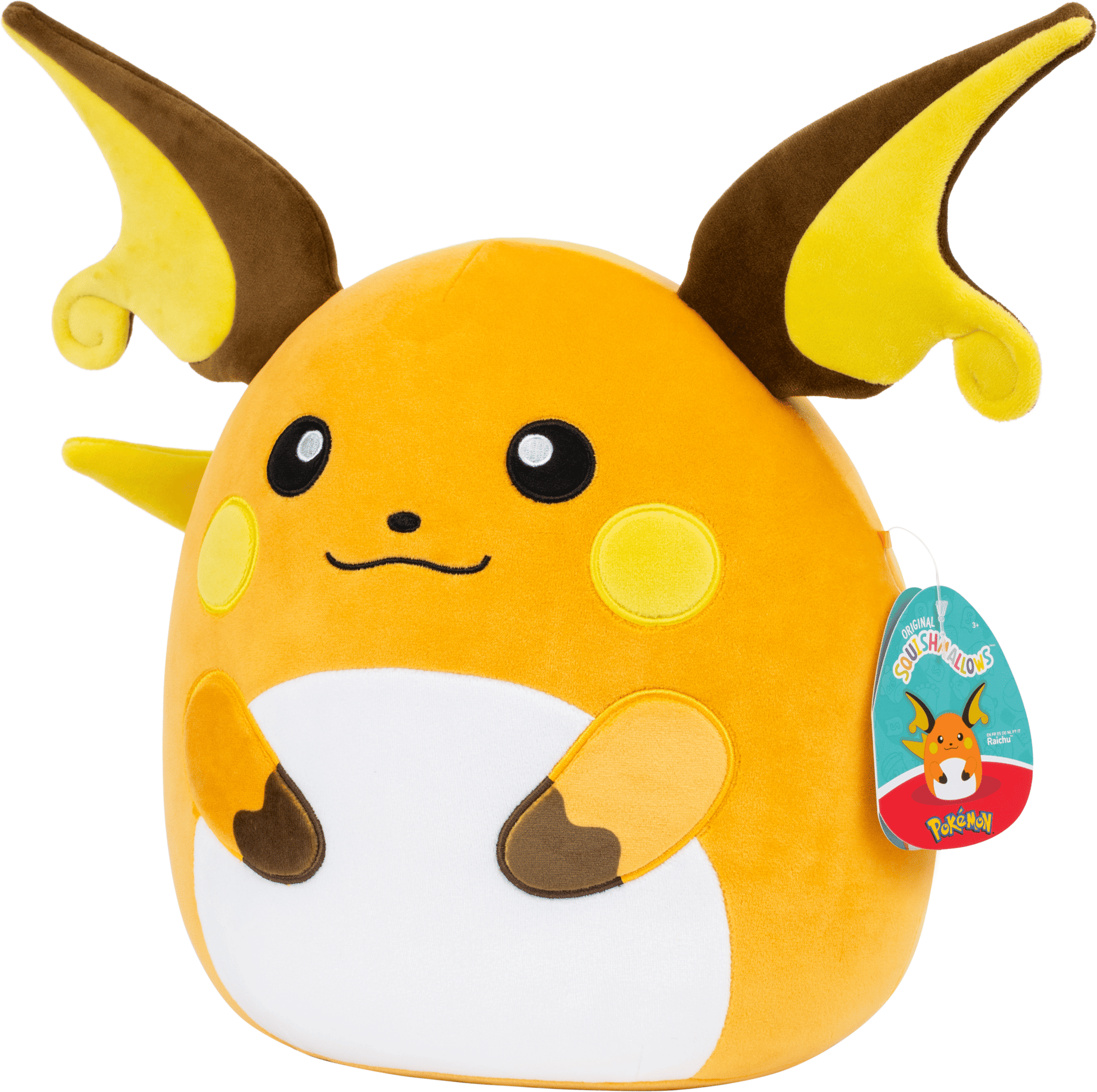 Jazwares Squishmallows Pokémon Raichu 10-Inch Plush - Officially Licensed Pokémon Plush - 10 in/25 cm