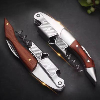 Inspired Living Premium Wood Handle Corkscrew & Multifunction Bottle Opener, Professional Wine & Beer Key Premium Wood Handle Corkscrew & Multifunction Bottle Opener, Professional Wine & Beer Key
