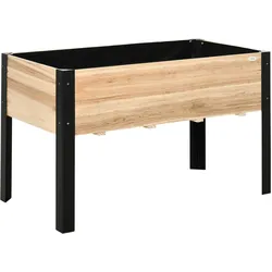 HOCHBEET, Tannenholz, Stahl, Naturholz+Schwarz