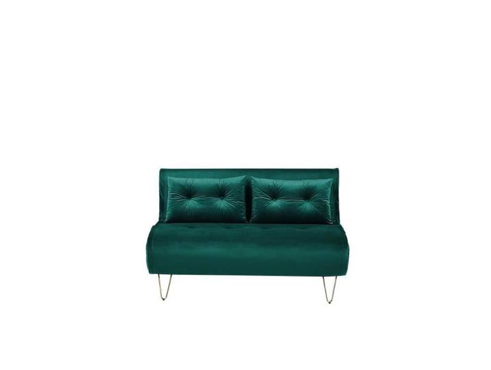 Banquette convertible 2 places en velours vert foncé VESTFOLD