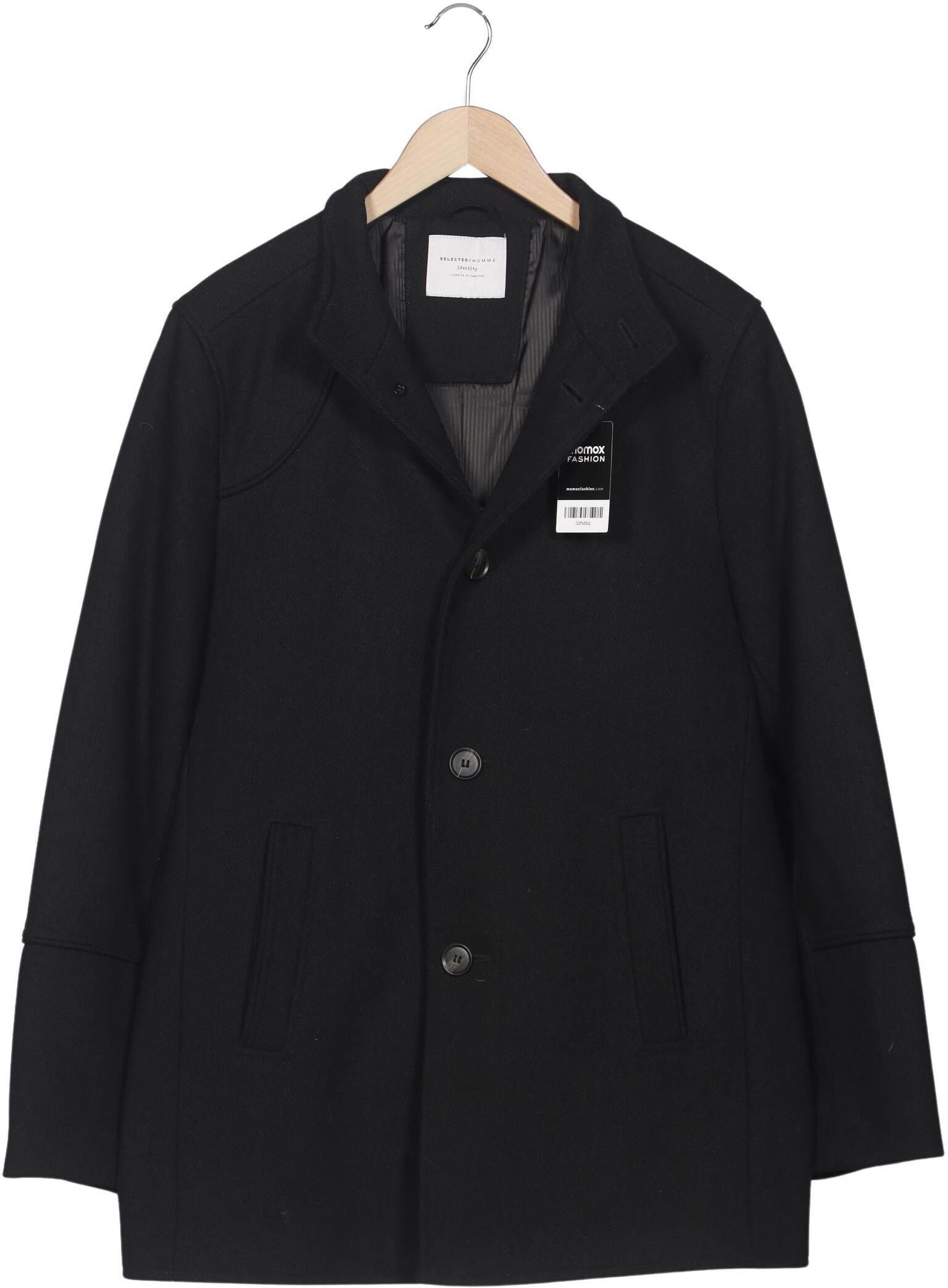Selected Herren Jacke, Schwarz, Gr. L, Synthetik / Wolle - Second Hand
