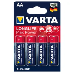 Batterien AA Mignon 4706, Varta LONGLIFE Max Power, 4 Stück, LR6, AA, Mignon, LR6EE, AM3, Size M