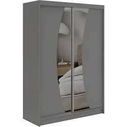 SCHWEBETÜRENSCHRANK 150 - VERONA - Grau mit Spiegel