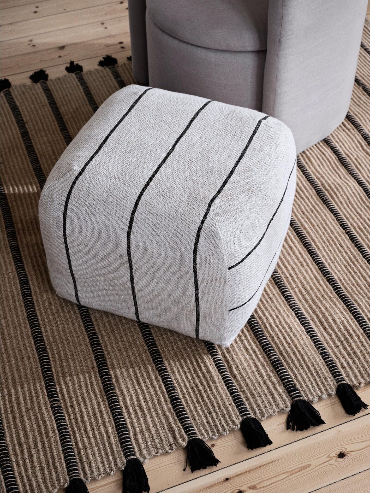 Broste Copenhagen "Sigrid Baumwolle (CO)/Leinen/Polyester (PES), Beige" schwarz hellbeige B/H/T: 50cm x 38cm x 50cm