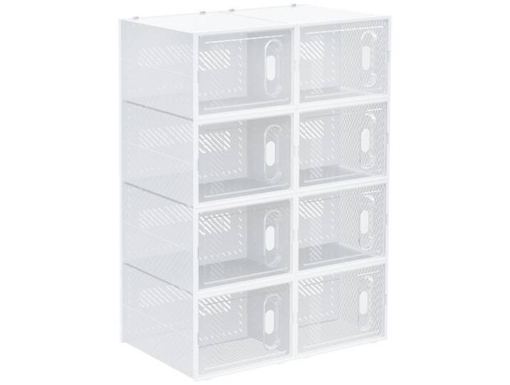 Meuble à chaussures - Meuble de rangement modulable 8 cubes meuble à chaussures empilables vêtements livres jouets blanc et