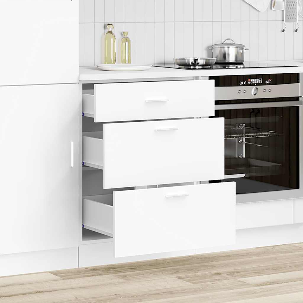 vidaXL Meuble bas de cuisine "Lyon" en bois d'ingénierie blanc