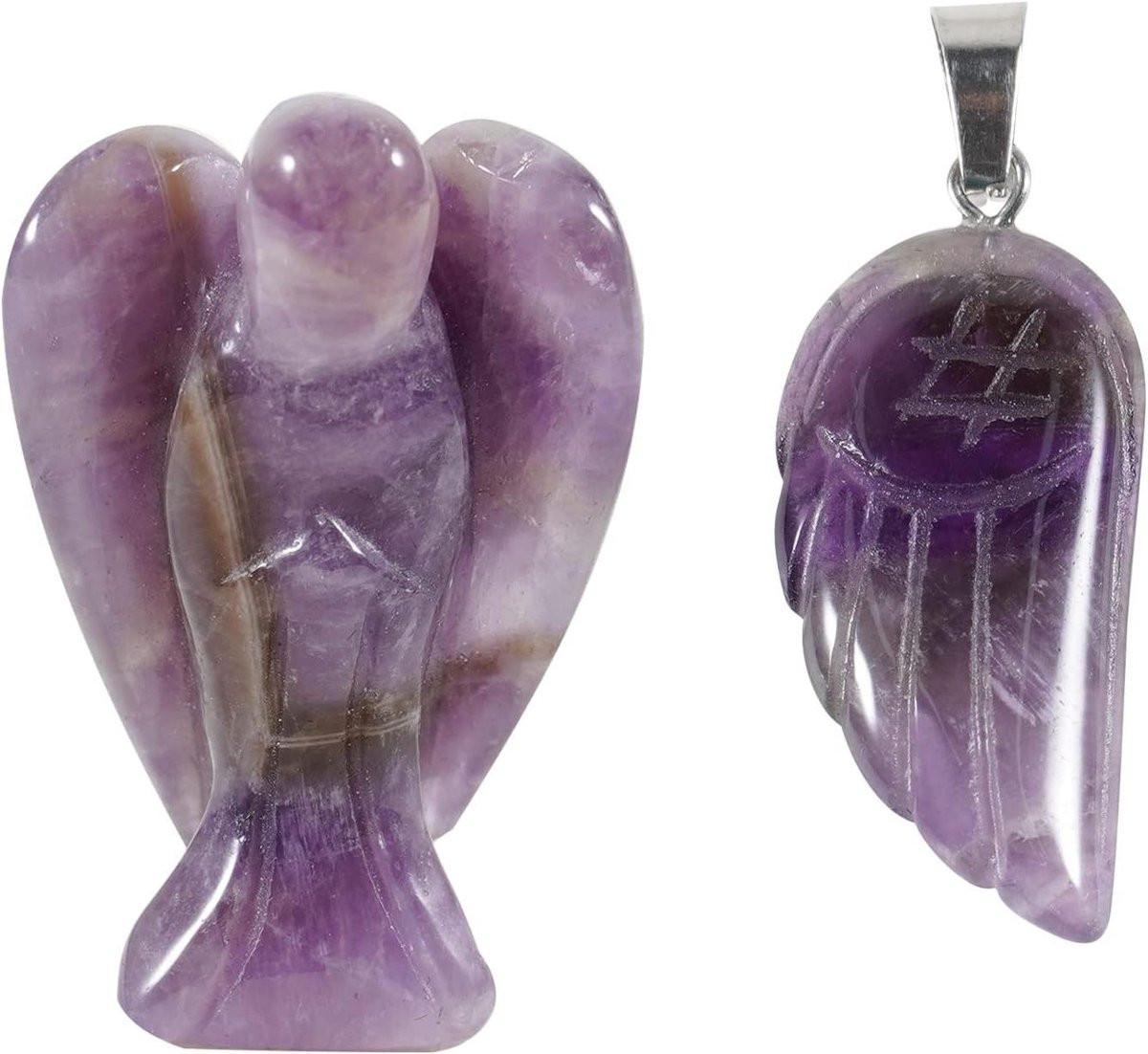 Provento Amethist kristallen engel beeldje voor decoratie en spiritualiteit