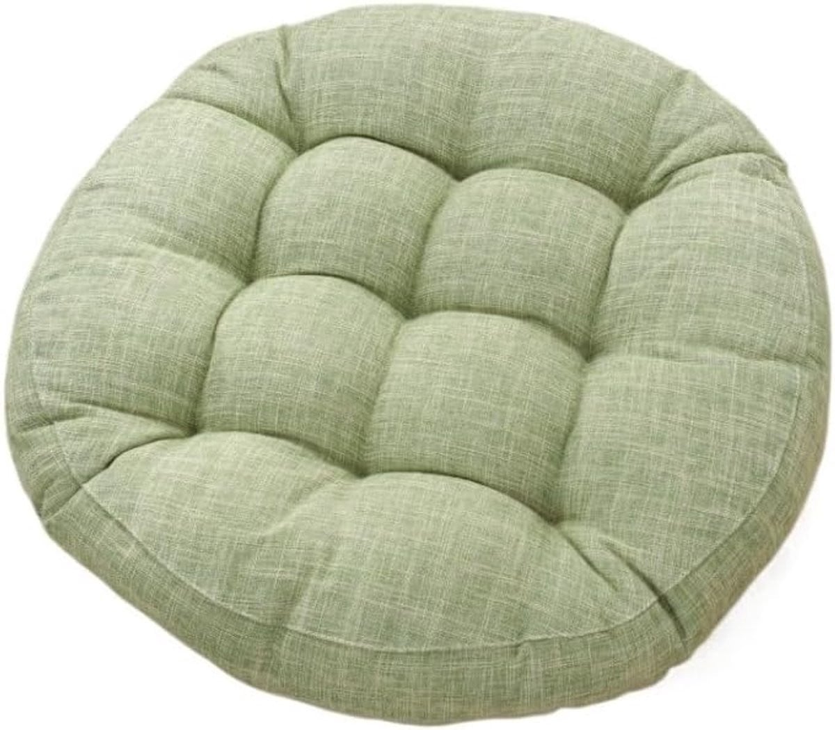 Rond Vloerkussen Zitpoef van Katoen - Groen - Diameter: 55 cm