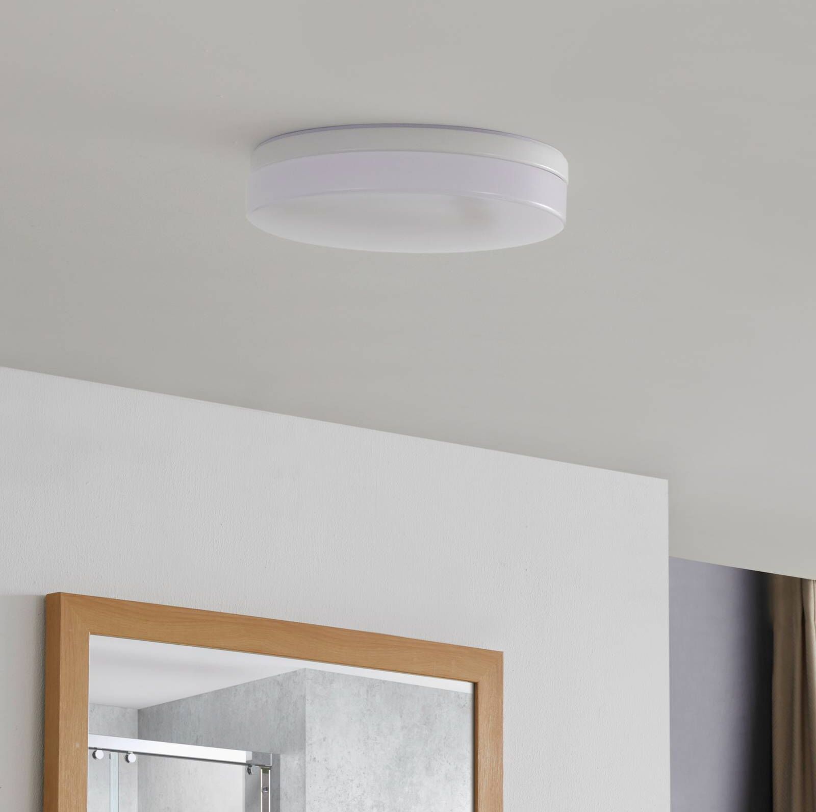 LED Ceiling Light Wynion PRIOS, dimmable, White / opal, Bathroom, Plastic, Modern, Ceiling Light