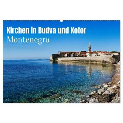 Kirchen in Budva und Kotor - Montenegro (Wandkalender 2027 DIN A2 quer), CALVENDO Monatskalender