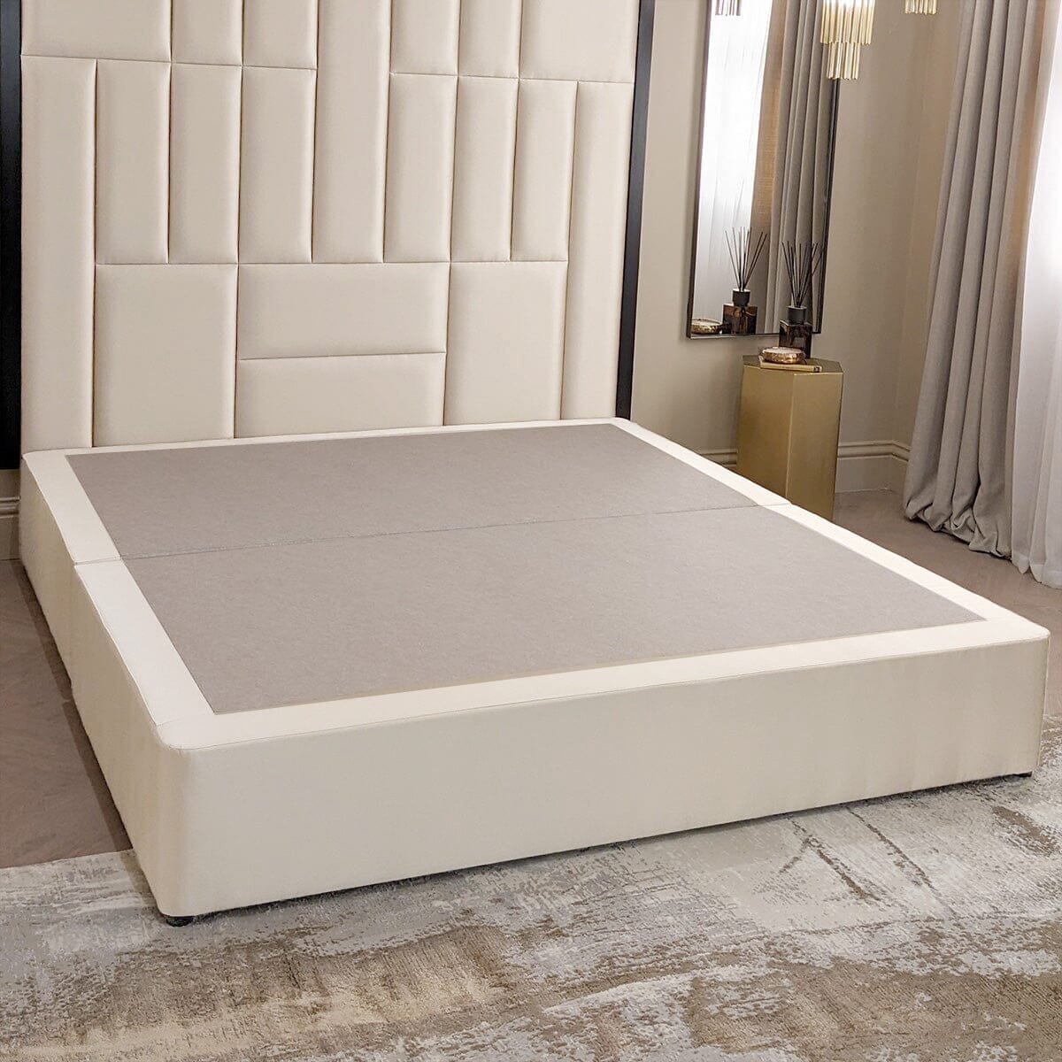 Serena Vanilla Standard Divan Bed Base, Emperor