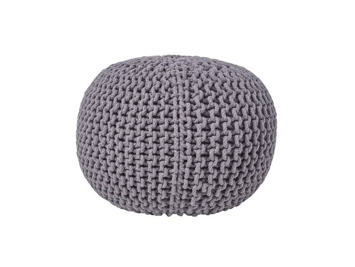 STRICK-POUF grau, 40/40/35 cm