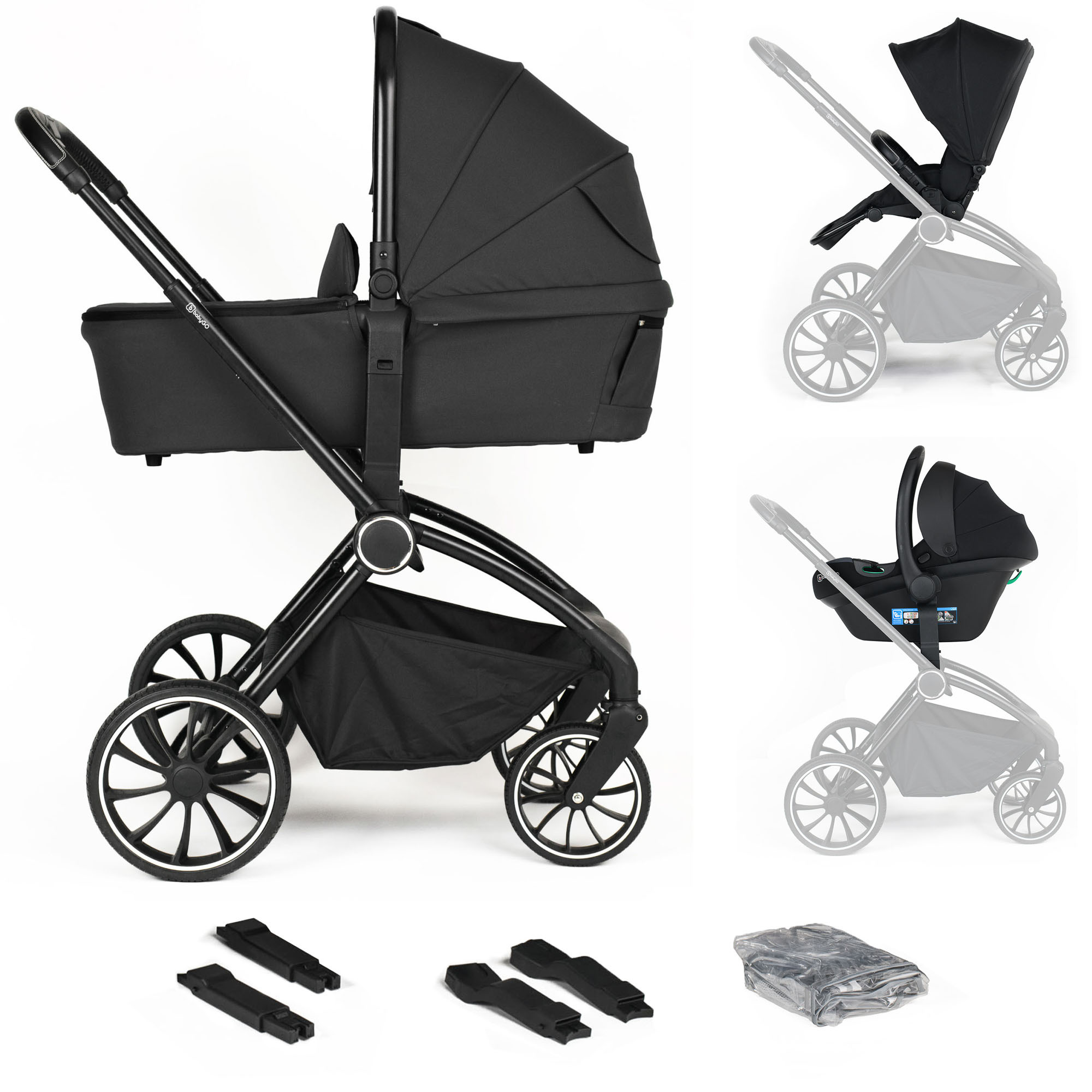 BabyGo 3in1 Kombikinderwagen Harmony, black