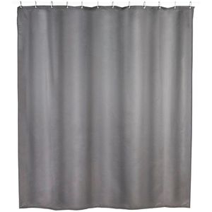 Wenko Duschvorhang Anti-Schimmel Uni, 180 x 200 cm, wasserabweisend, waschbar, aus Polyester, grau