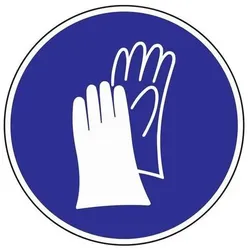 Schild Handschutz benutzen D.200mm Kunststoff blau/weiß