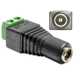 DeLOCK 65421 Kabeladapter DC 2.1 x 5.5 mm 2p Schwarz, Grün, Silber