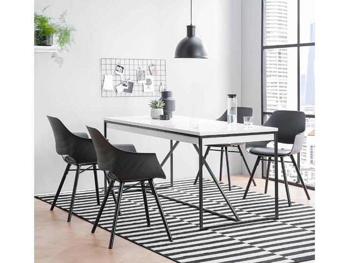 Table multifonction Zaddy 160 x 76 x 80cm Blanc/Blanc