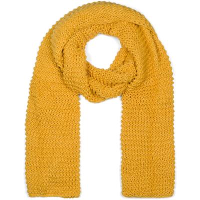 Strickschal STYLEBREAKER "Langer Strick Schal mit Wellen Strickmuster", Damen, gelb (curry), Obermaterial: 100% Polyacryl PAN., Modisch, Modetücher