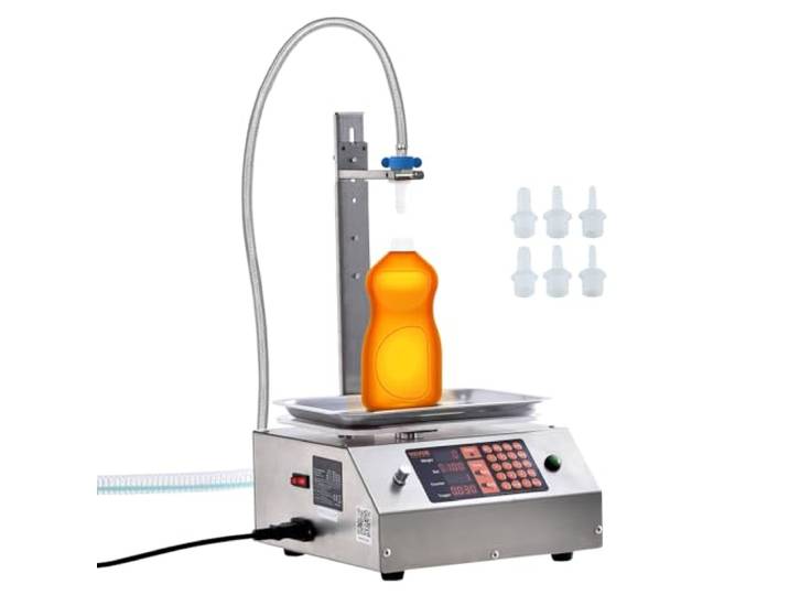 VEVOR Machine de Remplissage de Liquide Automatique Capacité de Pesée 30-15000 g Remplisseuse de Bouteilles Commande Numérique pour Lait\, Eau\, huile\, Vin\, Boissons\, Détergents\, Shampoing\, Buse Unique