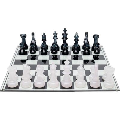 Dekoobjekt KARE DESIGN "Deko Objekt Chess Transparent 60x60cm", schwarz, B:60cm H:13cm T:60cm, Polyresin, Dekofiguren