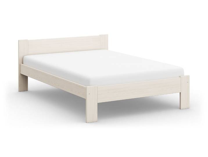 Naturwohnen Massivholzbett 160x200cm Natürlich Weiß lasiert Serie Arbor Design und Handwerk perfekt vereint mit bioola® colour veredelt