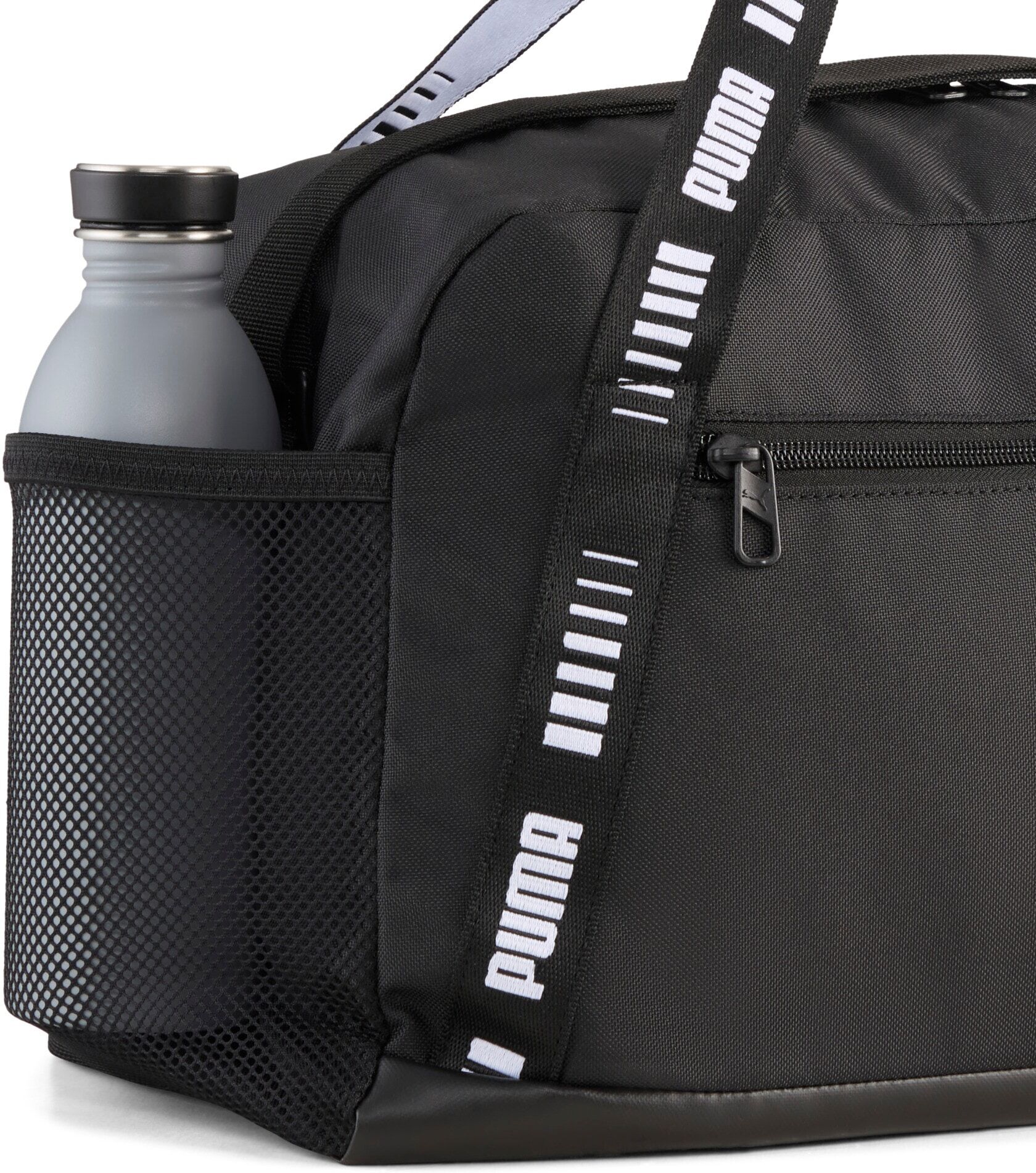 Sporttasche PUMA "PHASE TAPE SMALL SPORTS BAG", Damen, schwarz (puma schwarz), Netz, Obermaterial: 100% Polyester, unifarben, Taschen Sporttasche, für Erwachsene puma schwarz Einheitsgröße