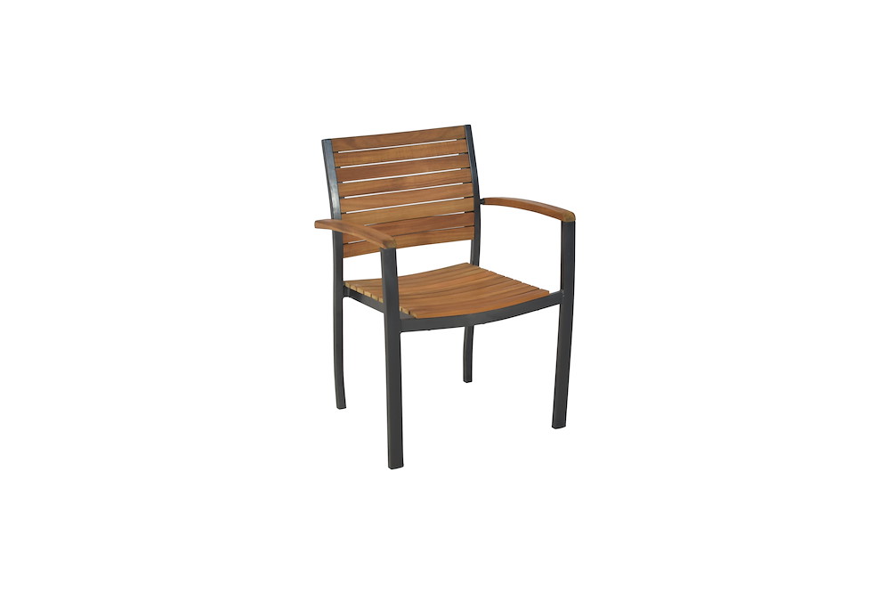 MERXXHANDELS Santorin Stapelsessel 2er Set Aluminium/Akazie 16946380