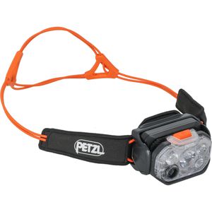 Petzl Stirnlampe Swift RL LED, wiederaufladbar, orange, 1.200 Lumen, mit Lichtsensor & Rotlicht, wasserfest