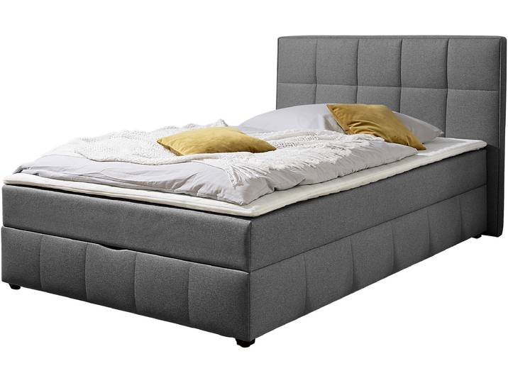 Boxbett HOME AFFAIRE Niemes inkl. Bettkasten und Topper, auch in Überlänge erhältlich , anthrazit, B:152cm L:230cm, Komplettbetten, Boxbett mit Bettkasten, inkl. Topper