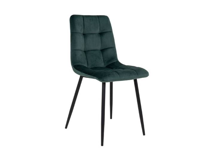 House Nordic Polsterstuhl Middelfart, (2er-Set) in Dunkelgrün, Velour - 44x86x55cm (BxHxT)