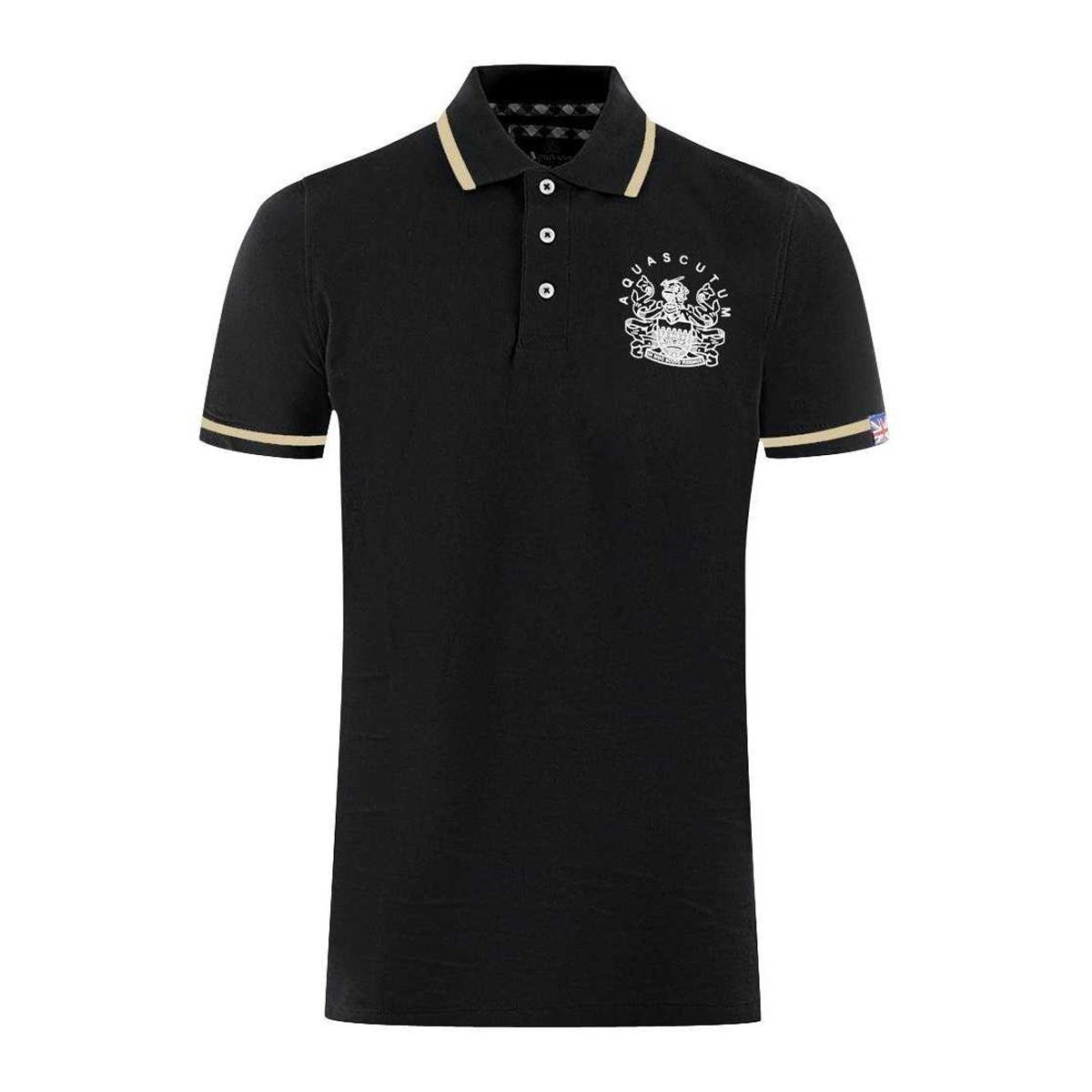 Aquascutum Unisex Volwassen Aldis Tipped Polo Shirt (Zwart)