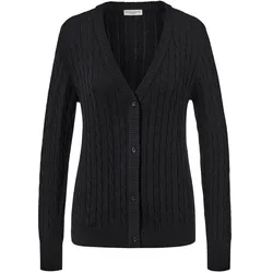 Tchibo - Feinstrickcardigan mit Zopfmuster - Damen - Gr. L - schwarz