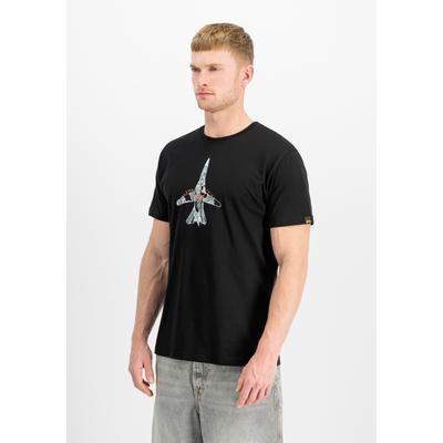 T-Shirt ALPHA INDUSTRIES "Air Force Sketch T-Shirt", Herren, Gr. L, schwarz, Obermaterial: 100% Baumwolle, Shirts T-Shirt