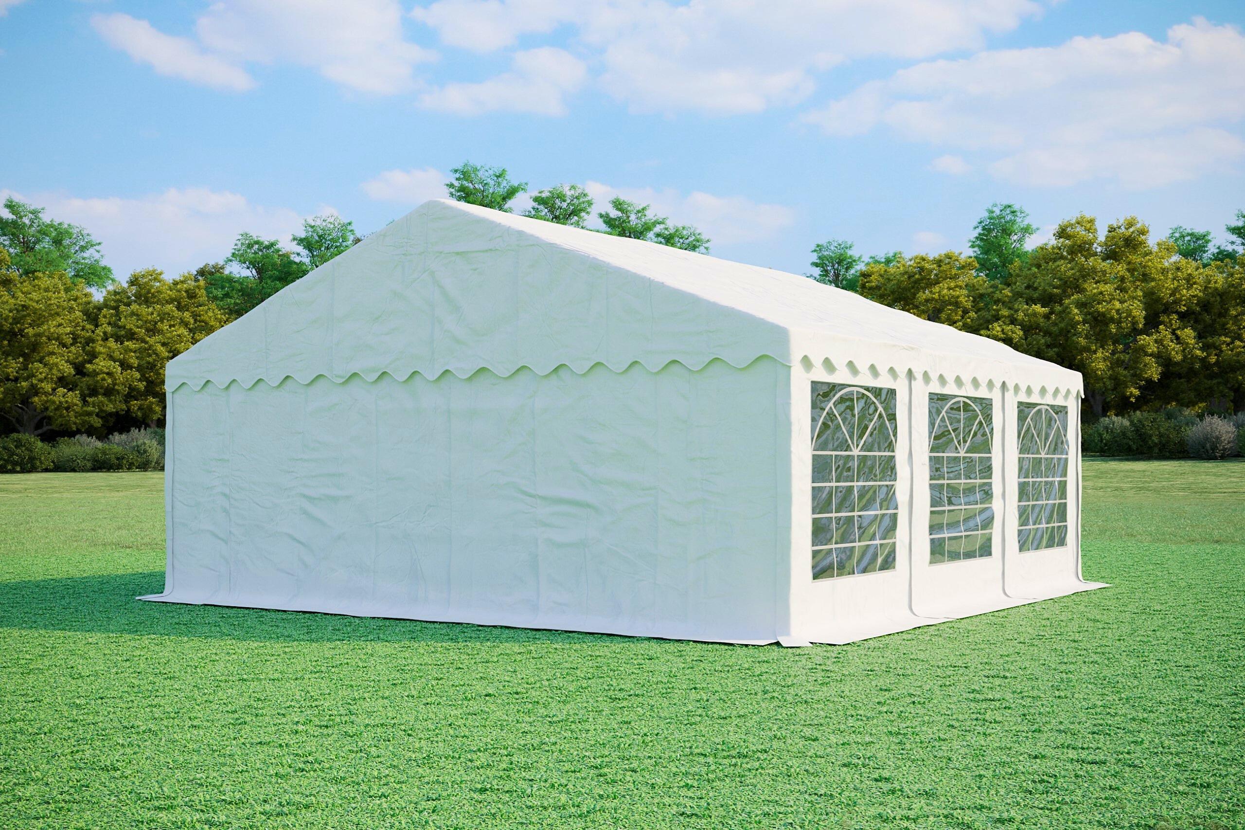 Partyzelt 6x6m - PVC PREMIUM Feuerfest - Weiß