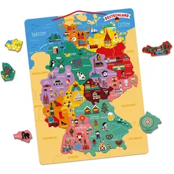JANOD Magnetische Deutschlandkarte – Fördert geografisches Wissen u. Orientierung von 7 bis 10 Jahren