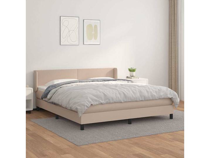 vidaXL Boxspringbett Matratze Cappuccino-Braun 180x200 cm Kunstleder