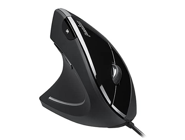 Perixx PERIMICE-513L Linkshandige bedrade verticale muis met 6 knoppen en 2 instelbare DPI, zwart, 11516