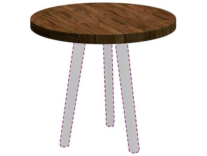 KTHLBRH Runde Tischplatte aus massiver Eiche, 60 x 4 cm, Dunkelbraun Wendbares Design, geeignet für Küche und Wohnzimmer, einfache Wartung, modernes Aussehen