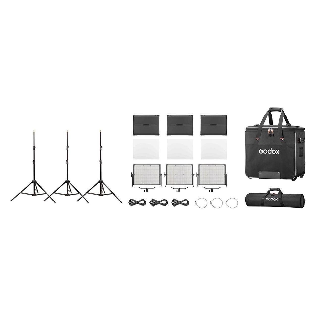 Godox Studio LED Light Panel 3 Light Kit P120D K2 (Studioleuchte, Videoleuchte) (D283011)