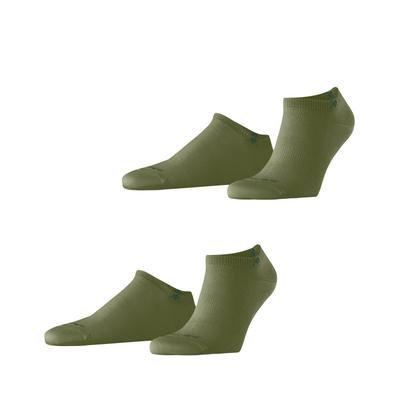 Sneakersocken BURLINGTON "Everyday", Herren, Gr. 40-46, salvia, Baumwollmischung, unifarben, Socken Sneakersocken, unifarben, Einheitsgröße 40-46, eingestricktes Burlington-Logo