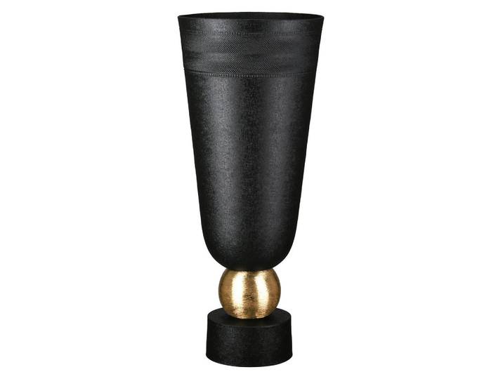Dekovase Nama, Schwarz, Goldfarben, Metall, 40 cm, auch für frische Blumen geeignet, Dekoration, Vasen, Metallvasen