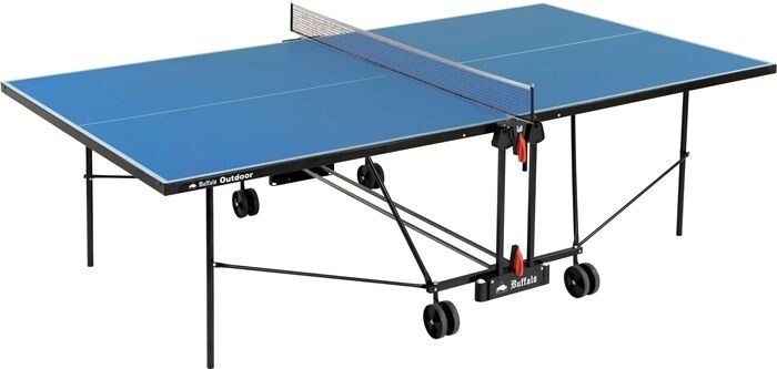 Buffalo Basic Outdoor-Tischtennistisch - Blau - zusammenklappbar
