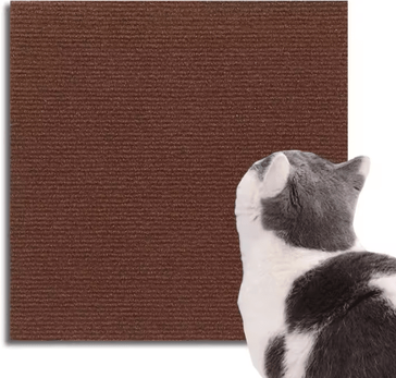 Inspire Curations Self Adhesive Cat Scratching Mat Trimmable Furniture Protector & DIY Scratcher Carpet brown 30x60cm